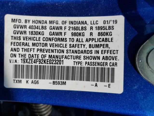 Photo 11 VIN: 19XZE4F92KE023201 - HONDA INSIGHT TO 