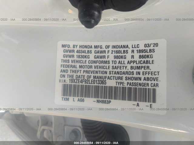 Photo 8 VIN: 19XZE4F92LE013365 - HONDA INSIGHT 