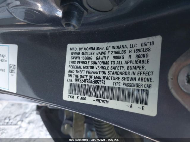 Photo 8 VIN: 19XZE4F93KE002874 - HONDA INSIGHT 