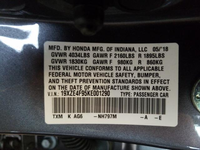 Photo 9 VIN: 19XZE4F95KE001290 - HONDA INSIGHT TO 