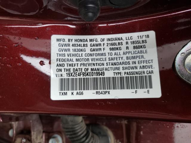 Photo 9 VIN: 19XZE4F95KE019949 - HONDA INSIGHT TO 