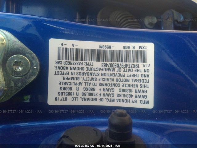 Photo 8 VIN: 19XZE4F97KE007463 - HONDA INSIGHT 