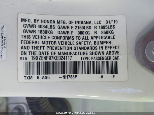 Photo 8 VIN: 19XZE4F97KE024117 - HONDA INSIGHT 