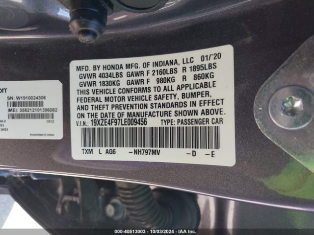 Photo 8 VIN: 19XZE4F97LE009456 - HONDA INSIGHT 