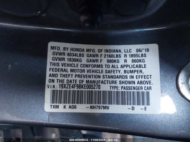 Photo 8 VIN: 19XZE4F98KE005270 - HONDA INSIGHT 