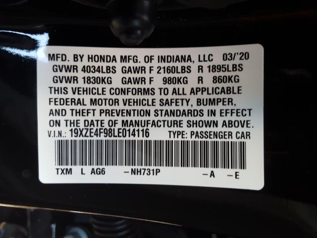 Photo 9 VIN: 19XZE4F98LE014116 - HONDA INSIGHT TO 