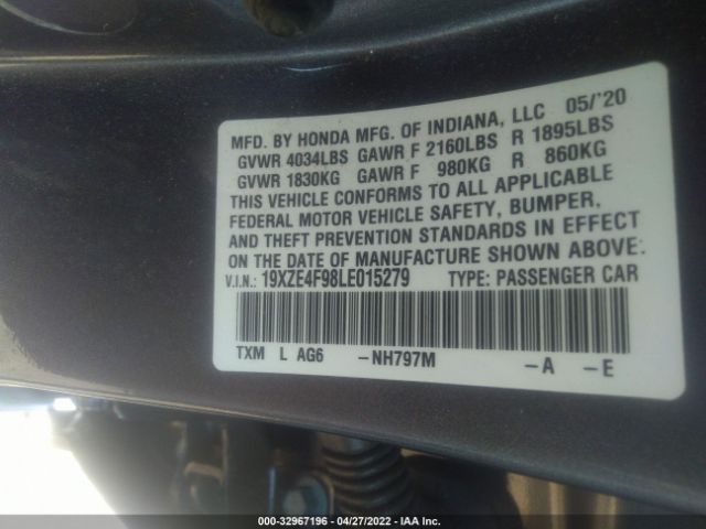 Photo 8 VIN: 19XZE4F98LE015279 - HONDA INSIGHT 