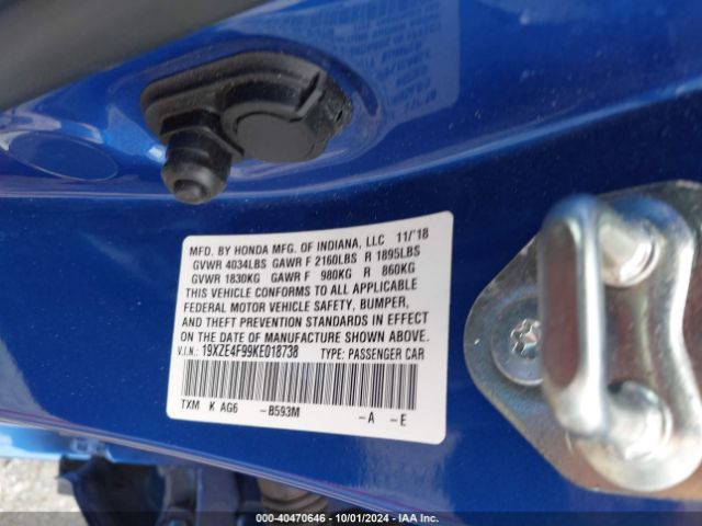 Photo 8 VIN: 19XZE4F99KE018738 - HONDA INSIGHT 