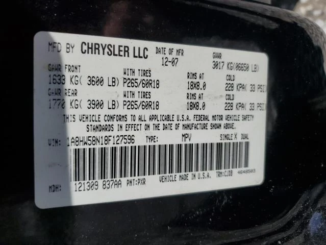 Photo 12 VIN: 1A8HW58N18F127596 - CHRYSLER ASPEN LIMI 