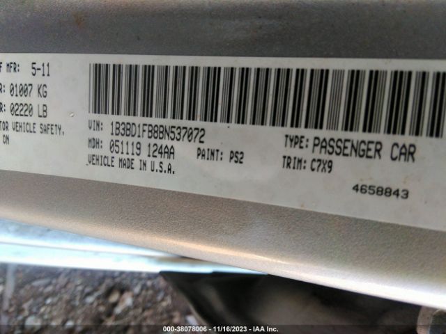 Photo 8 VIN: 1B3BD1FB8BN537072 - DODGE AVENGER 