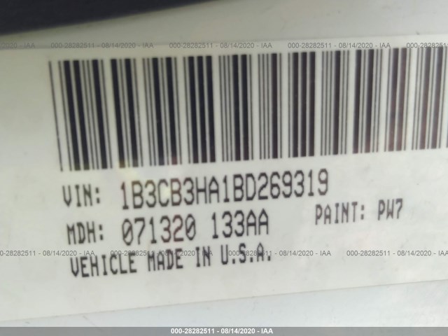 Photo 8 VIN: 1B3CB3HA1BD269319 - DODGE CALIBER 