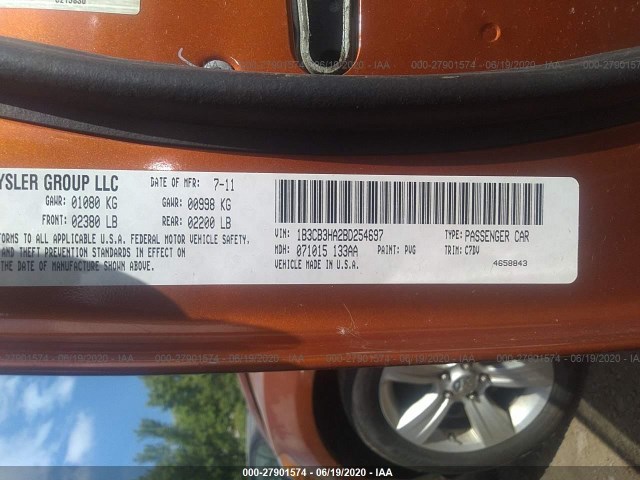 Photo 8 VIN: 1B3CB3HA2BD254697 - DODGE CALIBER 