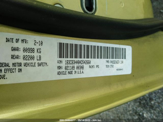 Photo 8 VIN: 1B3CB3HA8AD542660 - DODGE CALIBER 