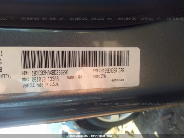 Photo 8 VIN: 1B3CB3HAXBD238201 - DODGE CALIBER 