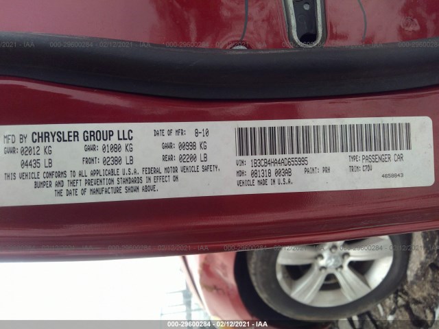 Photo 8 VIN: 1B3CB4HA4AD655995 - DODGE CALIBER 