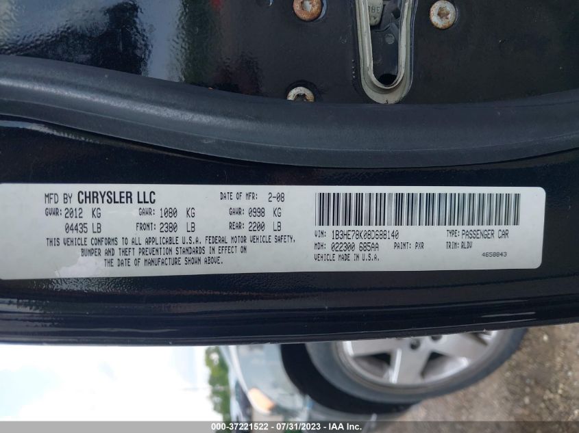 Photo 8 VIN: 1B3HE78K08D688140 - DODGE CALIBER 