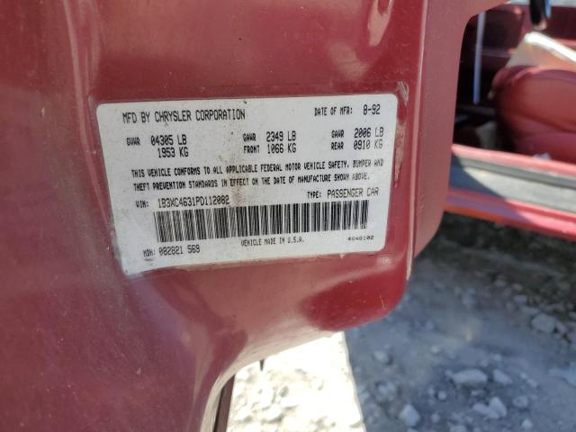 Photo 11 VIN: 1B3XC4631PD112082 - DODGE DYNASTY 