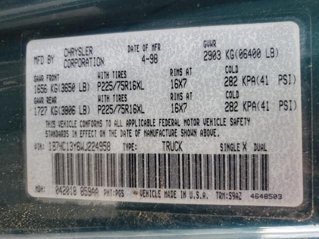 Photo 11 VIN: 1B7HC13Y6WJ224958 - DODGE RAM 1500 