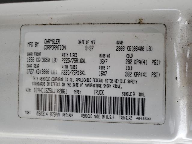 Photo 11 VIN: 1B7HC13Z5WJ102861 - DODGE RAM 1500 