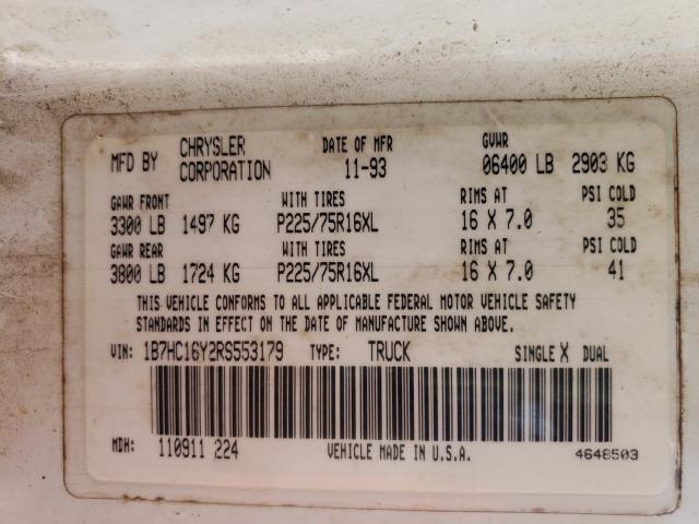 Photo 9 VIN: 1B7HC16Y2RS553179 - DODGE RAM 1500 