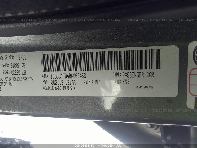 Photo 8 VIN: 1C3BC1FB4BN602456 - CHRYSLER 200 