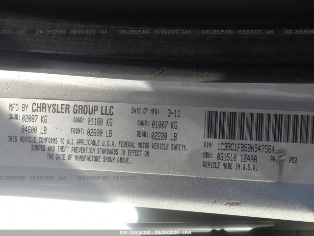 Photo 8 VIN: 1C3BC1FB5BN547564 - CHRYSLER 200 