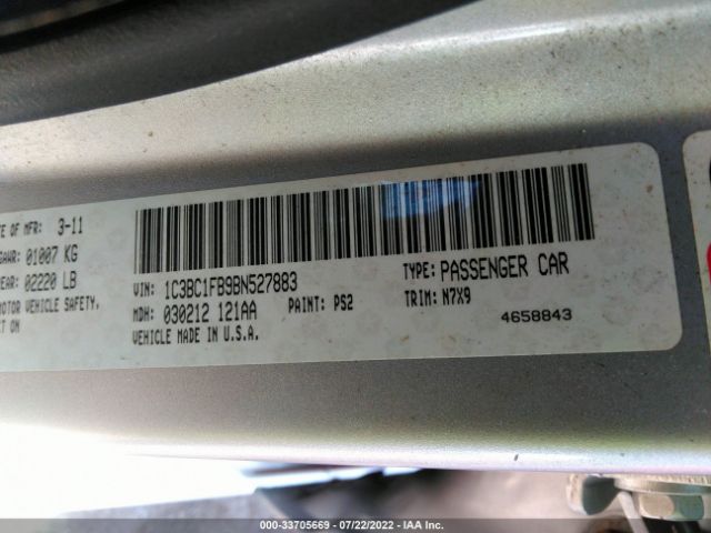 Photo 8 VIN: 1C3BC1FB9BN527883 - CHRYSLER 200 