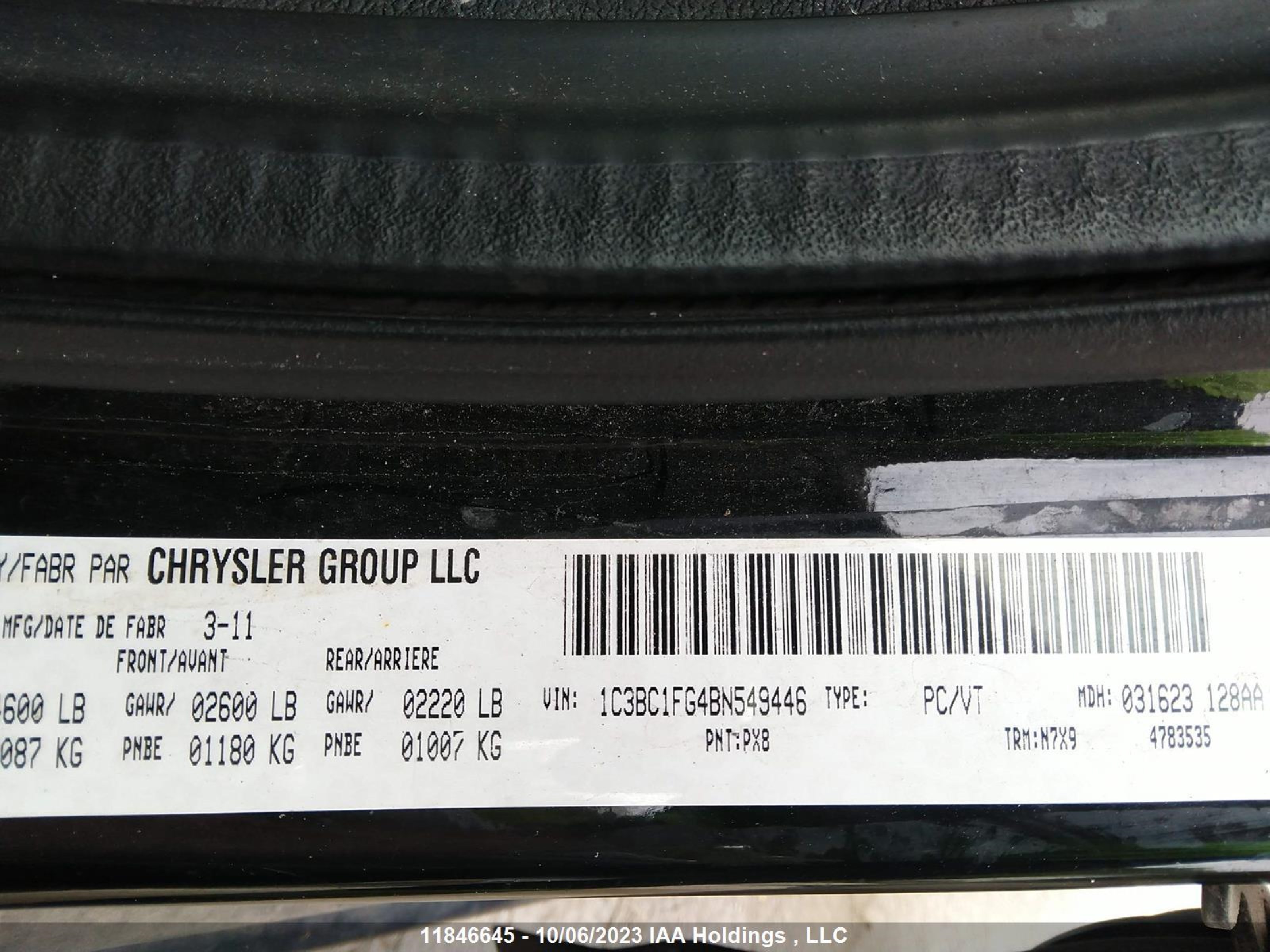 Photo 8 VIN: 1C3BC1FG4BN549446 - CHRYSLER 200 