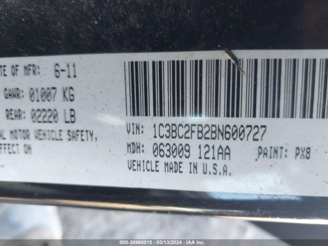 Photo 8 VIN: 1C3BC2FB2BN600727 - CHRYSLER 200 