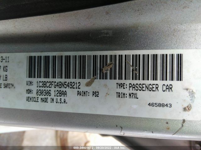 Photo 8 VIN: 1C3BC2FG4BN549212 - CHRYSLER 200 