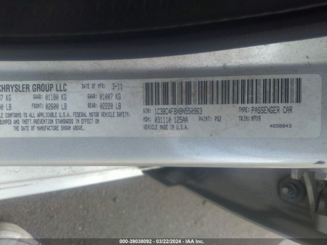 Photo 8 VIN: 1C3BC4FBXBN550963 - CHRYSLER 200 