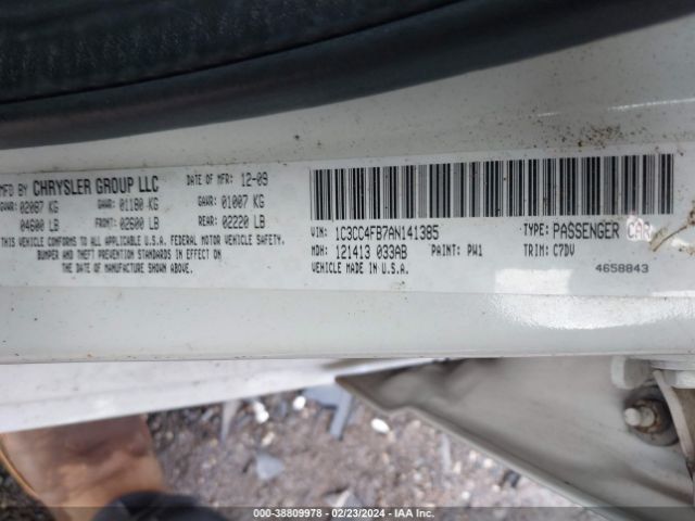 Photo 8 VIN: 1C3CC4FB7AN141385 - CHRYSLER SEBRING 