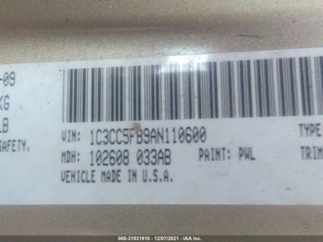 Photo 8 VIN: 1C3CC5FB9AN110600 - CHRYSLER SEBRING 