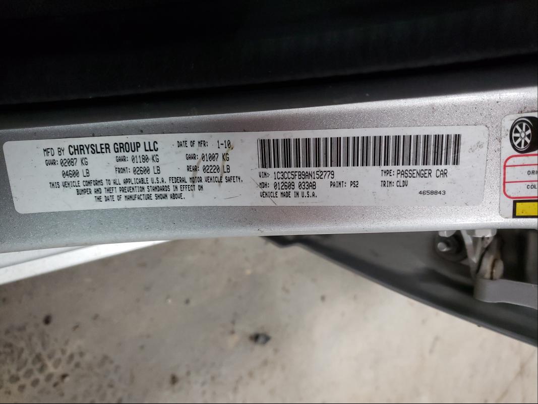 Photo 9 VIN: 1C3CC5FB9AN152779 - CHRYSLER SEBRING LI 