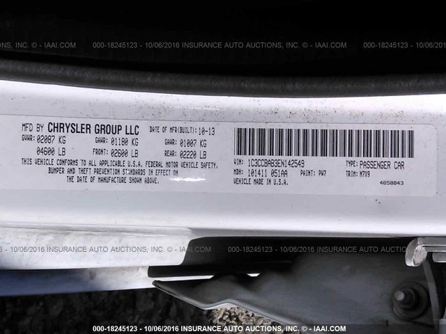 Photo 8 VIN: 1C3CCBAB3EN142549 - CHRYSLER 200 