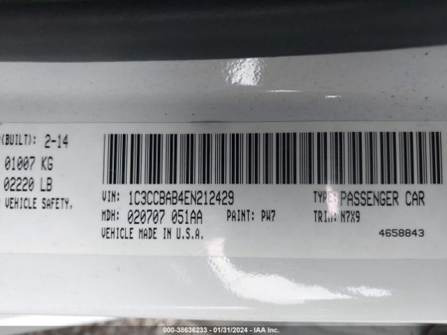 Photo 8 VIN: 1C3CCBAB4EN212429 - CHRYSLER 200 