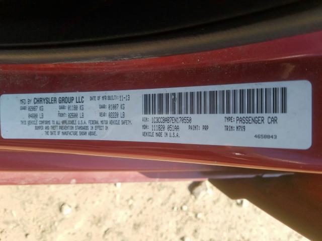 Photo 9 VIN: 1C3CCBAB7EN170550 - CHRYSLER 200 LX 