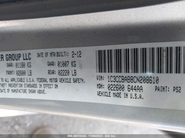 Photo 8 VIN: 1C3CCBAB8CN208610 - CHRYSLER 200 