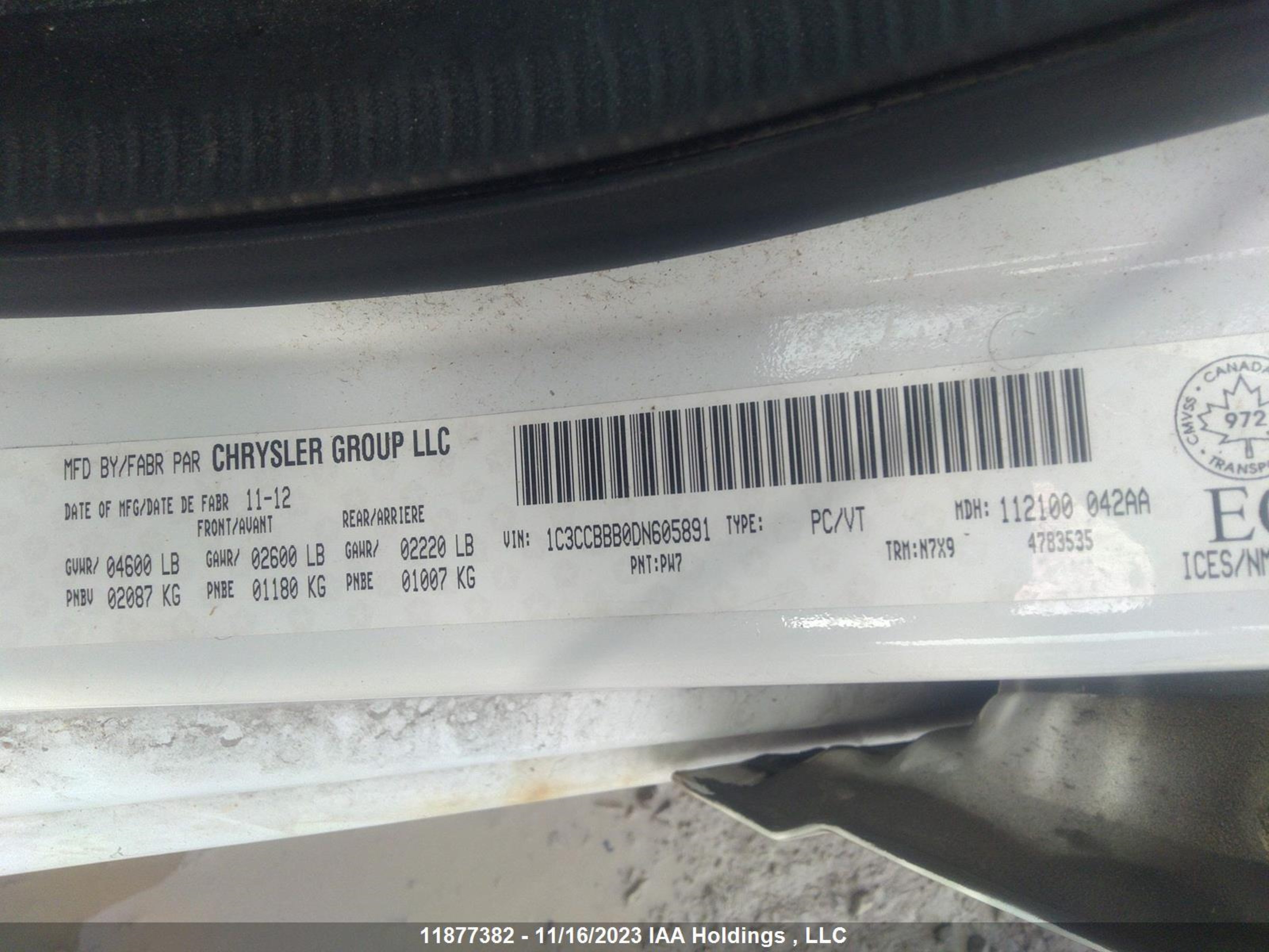 Photo 8 VIN: 1C3CCBBB0DN605891 - CHRYSLER 200 