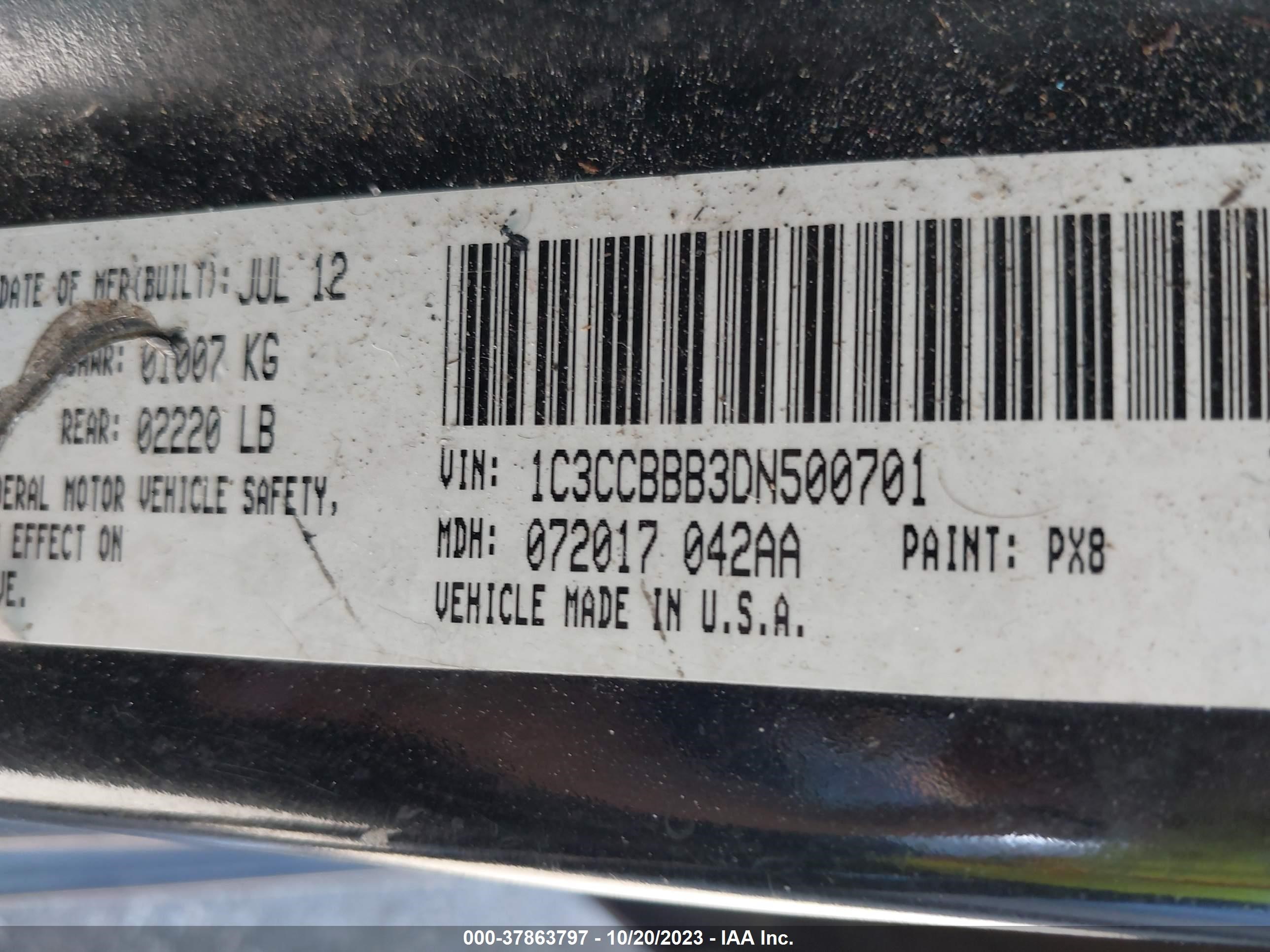 Photo 8 VIN: 1C3CCBBB3DN500701 - CHRYSLER 200 