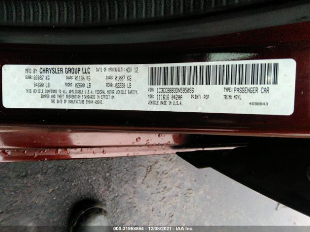 Photo 8 VIN: 1C3CCBBB3DN595096 - CHRYSLER 200 