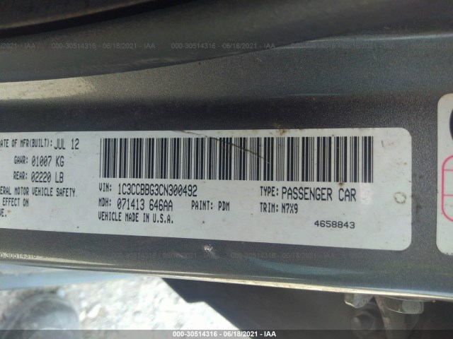 Photo 8 VIN: 1C3CCBBG3CN300492 - CHRYSLER 200 