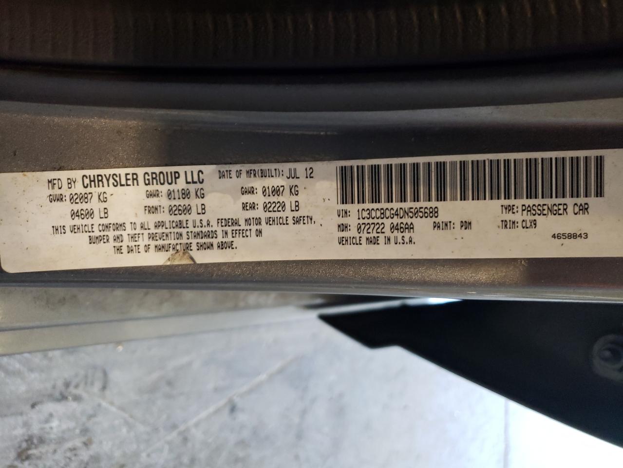 Photo 11 VIN: 1C3CCBCG4DN505688 - CHRYSLER 200 