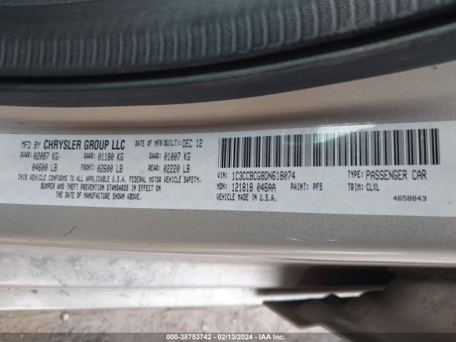 Photo 8 VIN: 1C3CCBCG8DN618074 - CHRYSLER 200 