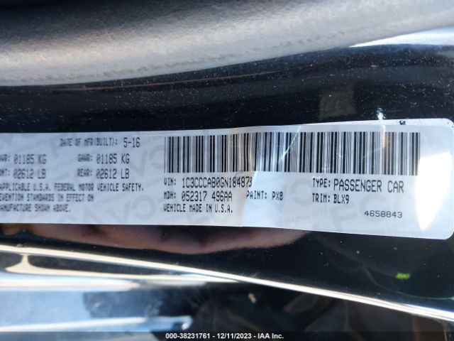 Photo 8 VIN: 1C3CCCAB0GN184878 - CHRYSLER 200 