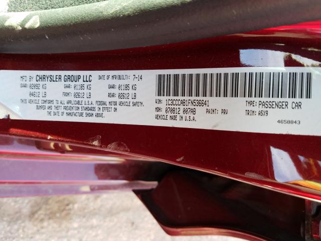 Photo 9 VIN: 1C3CCCAB1FN536641 - CHRYSLER 200 LIMITE 