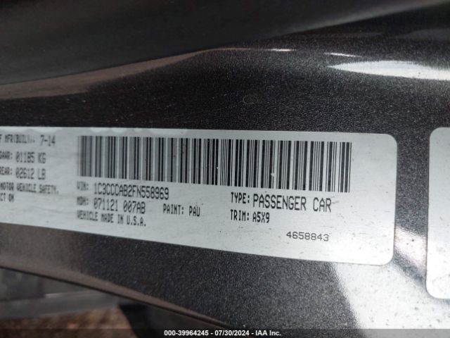 Photo 8 VIN: 1C3CCCAB2FN558969 - CHRYSLER 200 LIMITE 