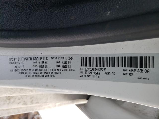 Photo 9 VIN: 1C3CCCAB2FN603232 - CHRYSLER 200 LIMITE 