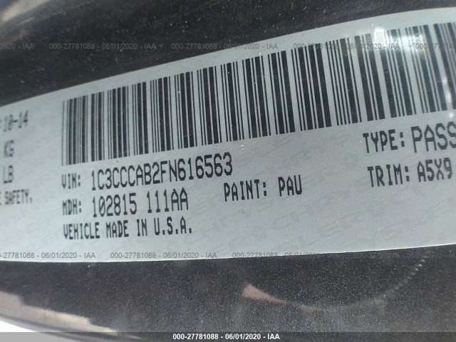 Photo 8 VIN: 1C3CCCAB2FN616563 - CHRYSLER 200 