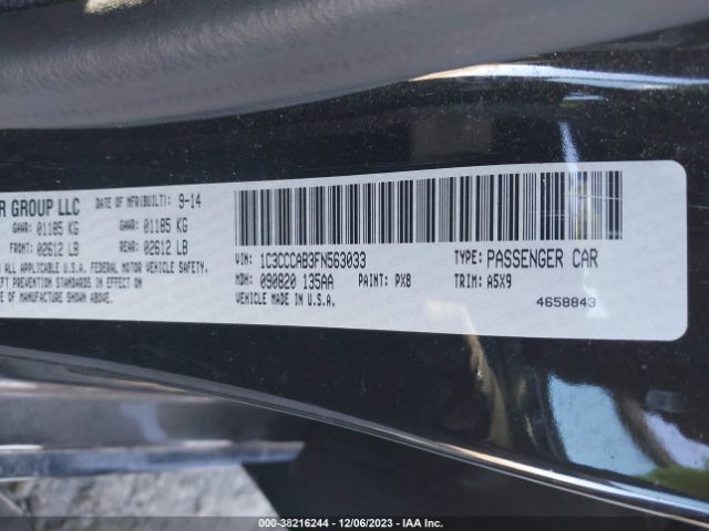 Photo 8 VIN: 1C3CCCAB3FN563033 - CHRYSLER 200 